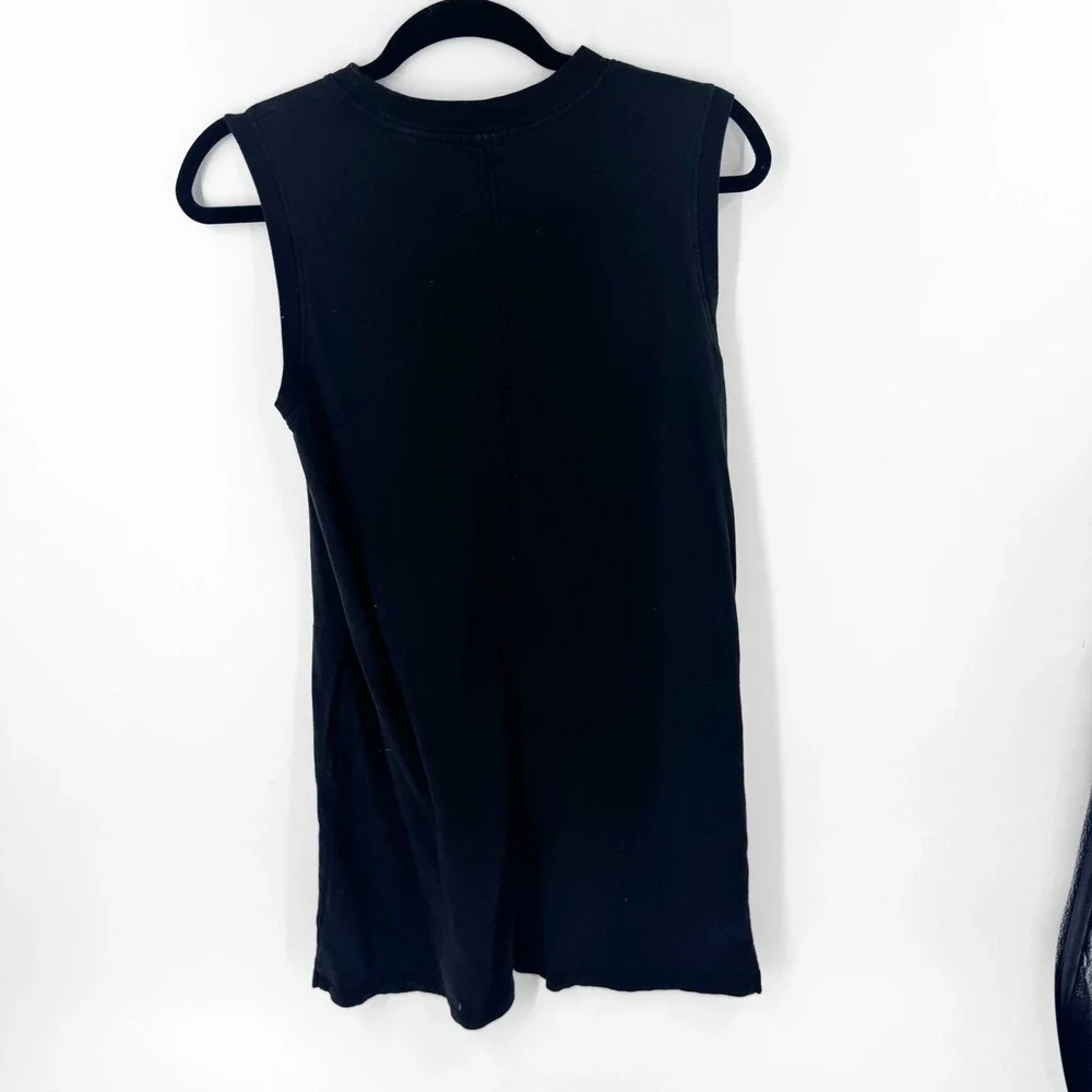ATM Anthony Thomas‎ Melillo Black Cotton Muscle Sleeveless Pocket Dress Small